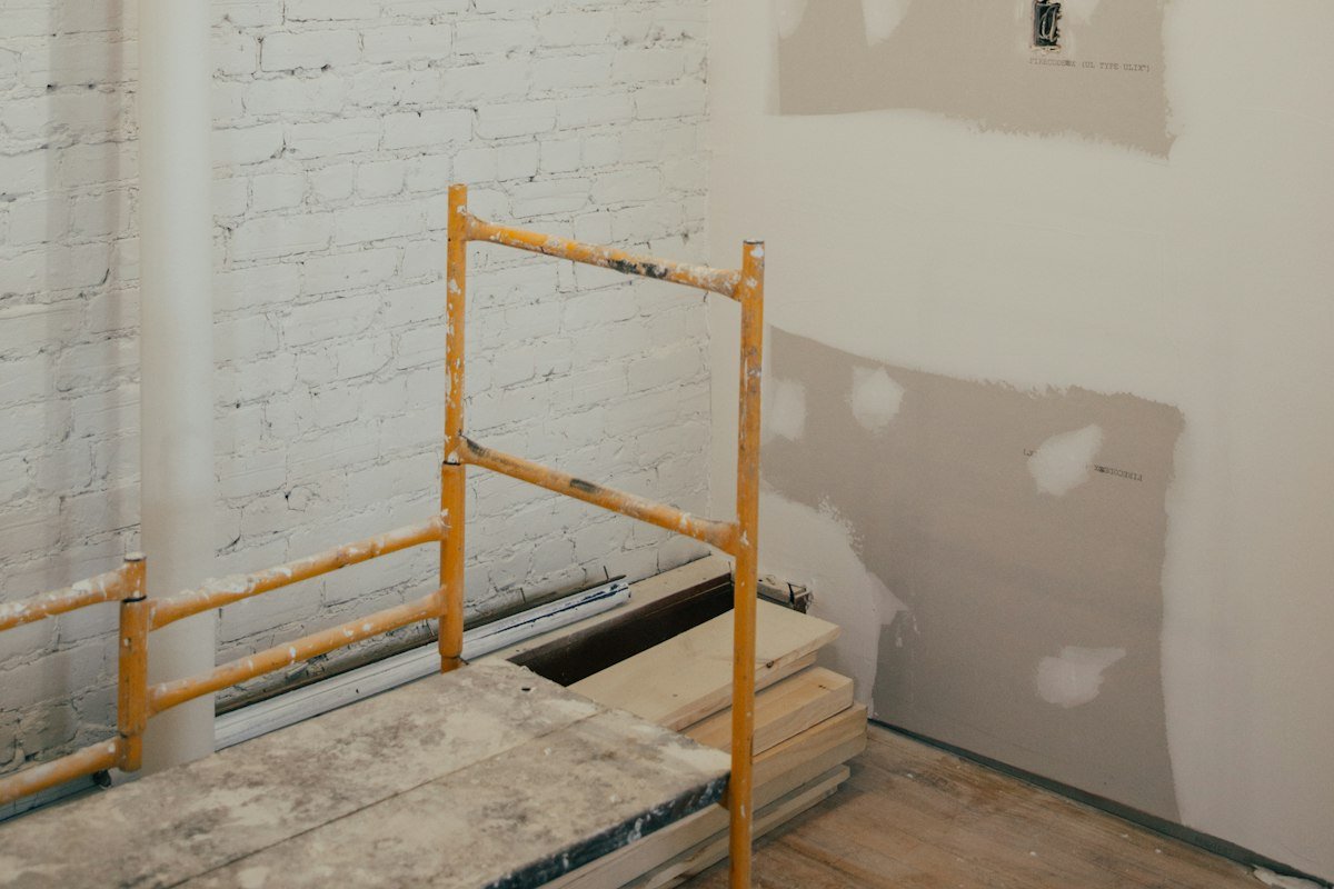 Pared con un parche de pladur